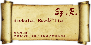 Szokolai Rozália névjegykártya